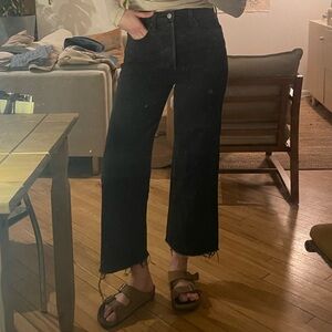Denim Forum Black Cropped Jeans